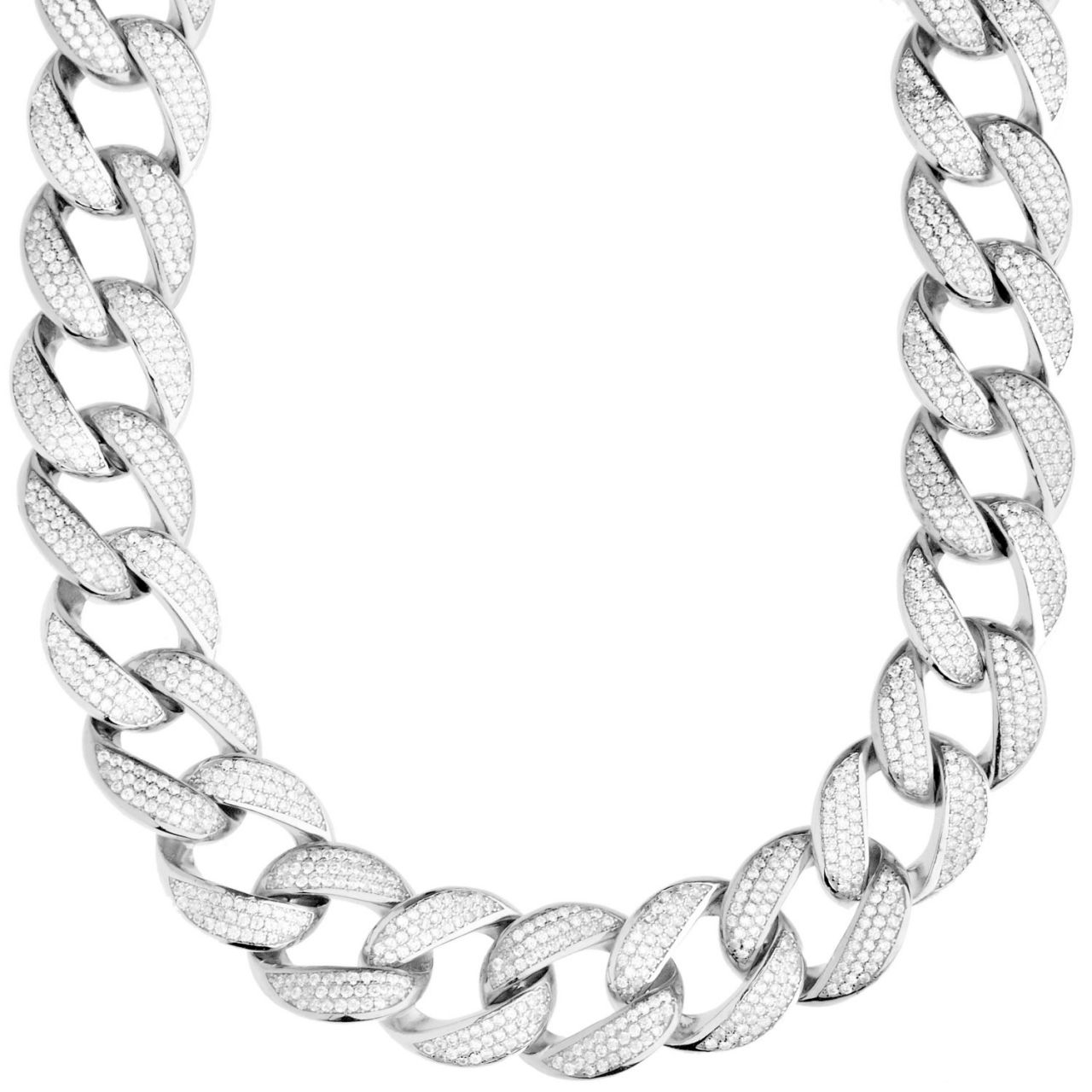 Premium Bling Sterling 925er Silber Miami Cuban Kette – 16mm