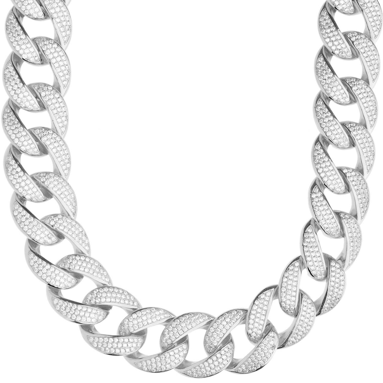 Premium Bling Sterling 925er Silber Miami Cuban Kette – 18mm