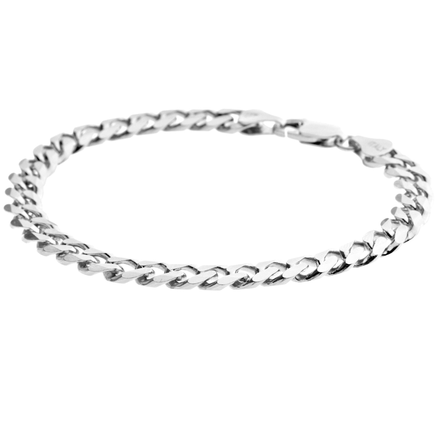 925 Sterling Silver Curb Chain Bracelet - 6.7mm | Cuban Bracelets ...