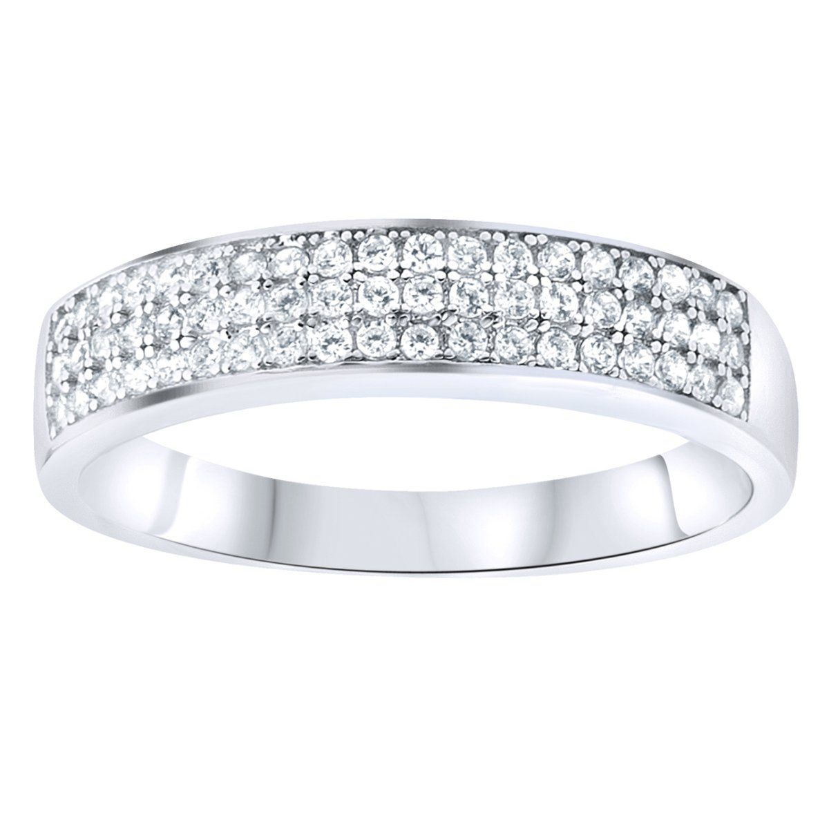 Sterling 925er Silber Pave Ring – Three Lines Pave