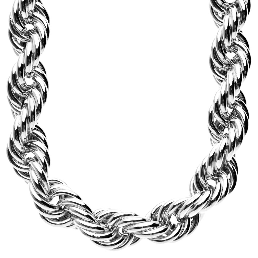 Heavy Rope DMC Style Hip Hop Kordelkette – 16mm silber