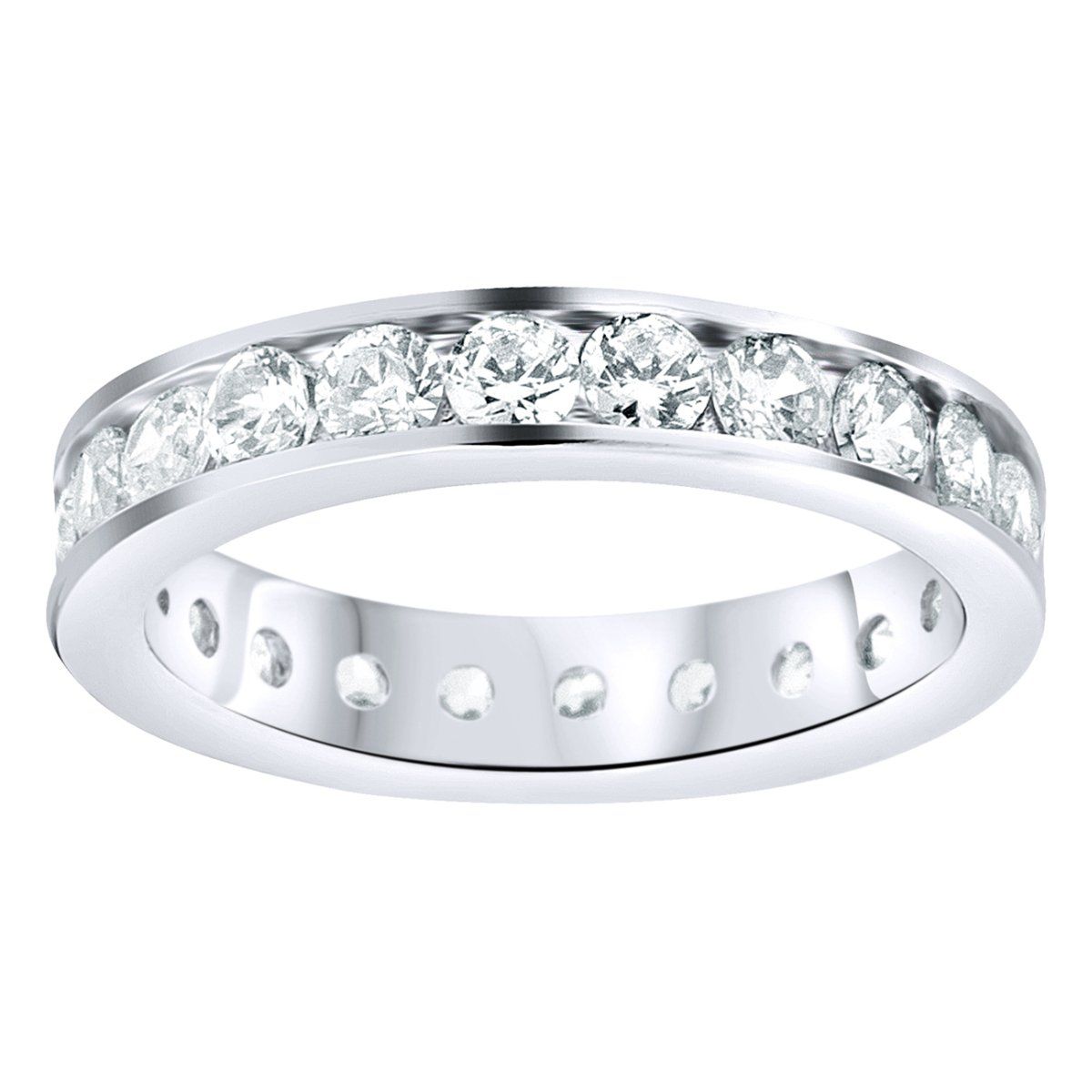 Sterling 925er Silber Eternity Ring – 4mm Channel Set